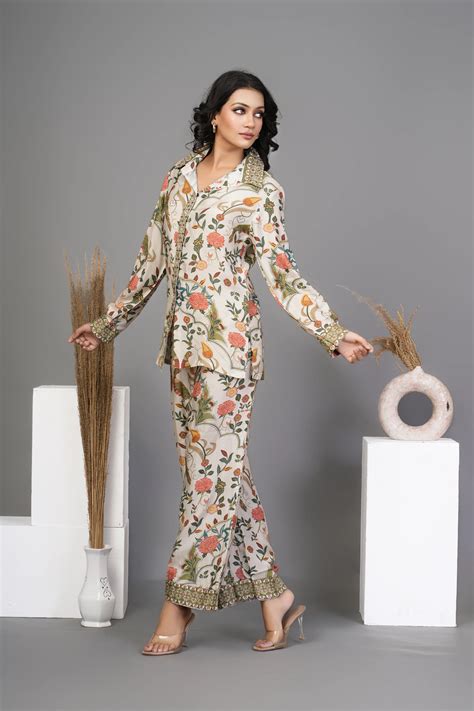 Multi Color Floral Printed Co-ord Set – Kaftanize