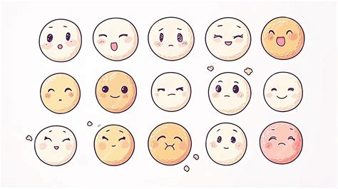 Cute Kawaii Emoji Set Adorable Chibi Emoticons | Premium AI-generated image