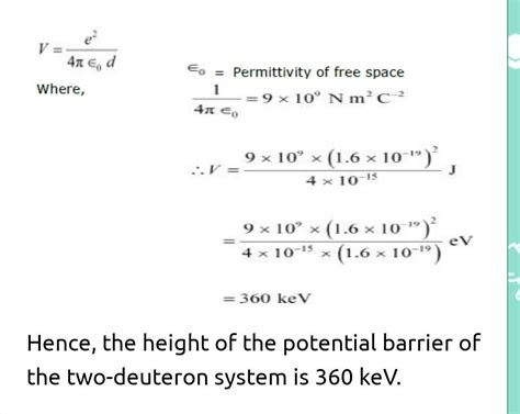 Calculate the height of the potential barrier for a head on collision ...