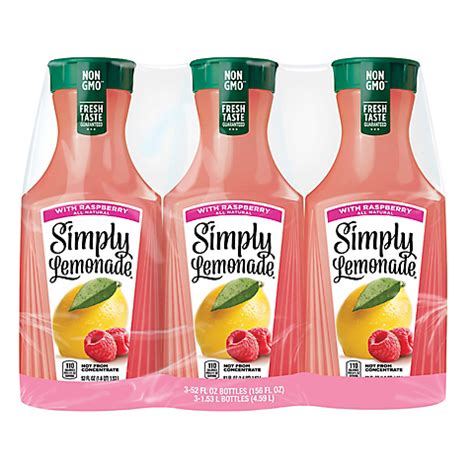 Simply Lemonade with Raspberry Refreshment Bottles, 3 pk./52 fl. oz ...