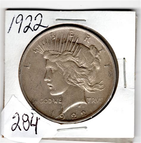 1922 PLAIN PEACE SILVER DOLLAR