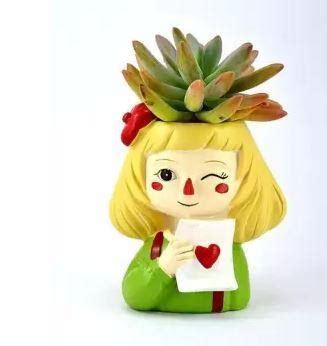 Winking Girl Resin Succulent Planter Pot | Buy Pots & Plants Online ...