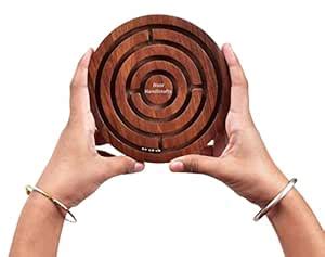 Handmade Wooden Mazeball Game Round Wooden Labyrinth Board Game Ball in ...