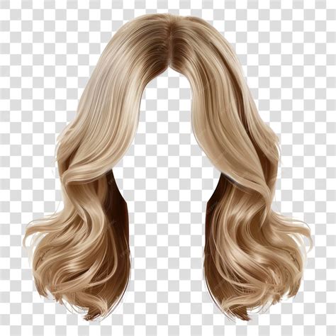 PNG Blonde wavy hair extension | Premium AI-generated PSD