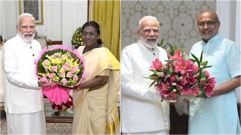 PM Modi Calls On President Murmu, Meets VP Radhakrishnan To Exchange ...