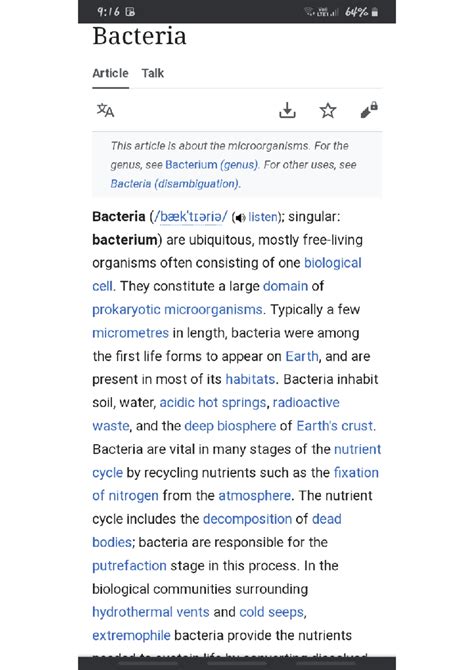 Bacteria definition - Microbiology - Studocu