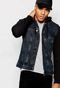 Image result for Denim Jacket with White Hoodie