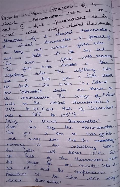 2. Describe the structure of a clinical thermometer. How is it used ...