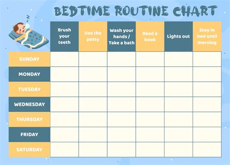 Kids Bedtime Routine Chart - 10 Free PDF Printables | Printablee