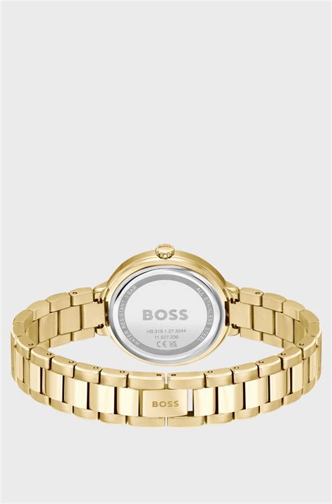 BOSS - Sena Link-bracelet watch with silver-white crystal-embellished ...