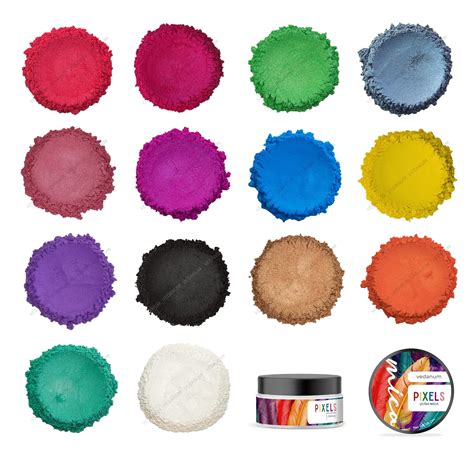 Vedanum Pixels Non Bleeding Mica Colors, Pearl Pigments for Soap Making ...