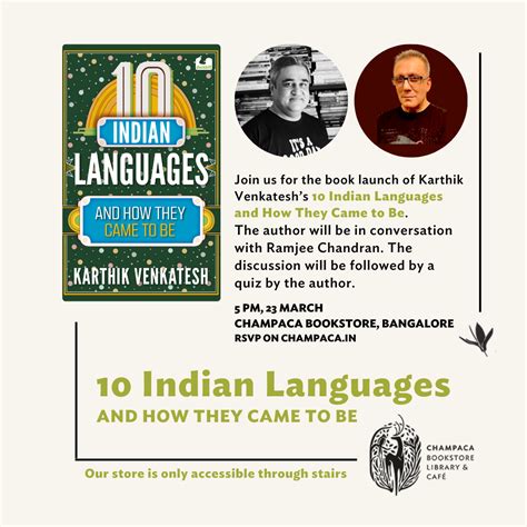 Book Launch of '10 Indian Languages and How They Came to Be' By Karthi ...
