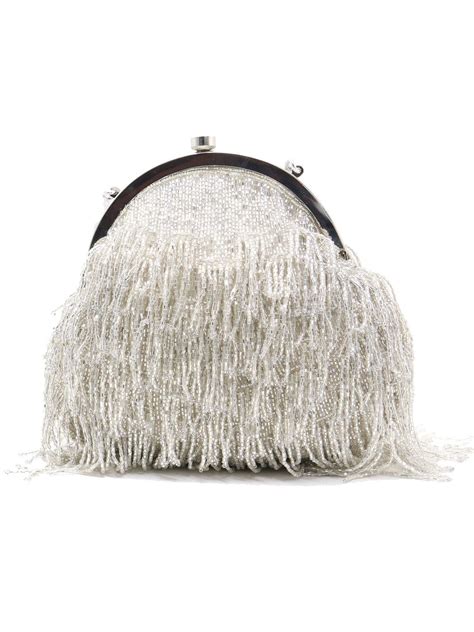 Buy Vintage Silver Beaded Tassel Batua Online. – Odette