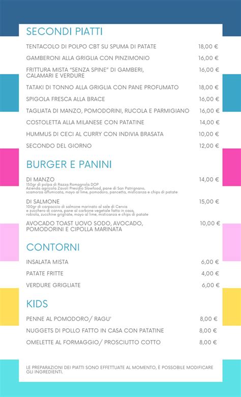 Carte et Menus 2024 - Kiss Caffè Marino à Cervia | TheFork