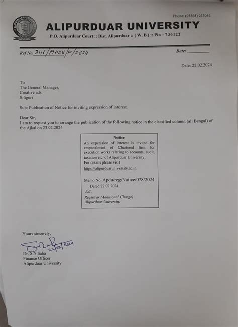 Alipurduar University : general%20notice Notice
