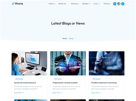 Hoxia - React Web Hosting & Web Domain Template