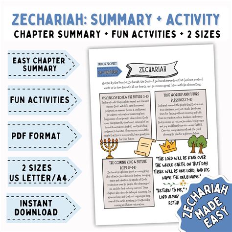Zechariah Bible Activity Kids, Bible Worksheet Kids, Zechariah Story Children, Bible Study Kids ...