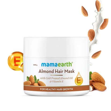 Mamaearth Almond Hair Mask with Cold Pressed Almond Oil & Vitamin E for ...