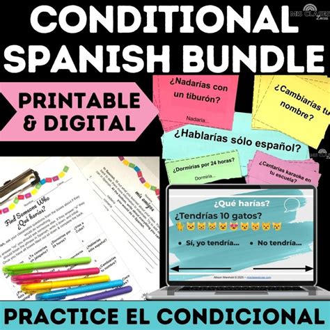 Conditional Tense Spanish Practice Activities - Mis Clases Locas