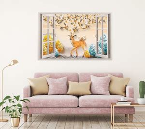 HD RAPID DESIGN 91.44 cm 3D Wall Window (24 x 36 inch) Wall Stickers ...