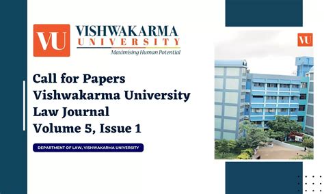 Call For Papers: Vishwakarma University Law Journal Volume 5, Issue 1
