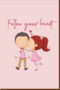 Follow Your Heart Wooden Base Poster without Frame (A3 Size, 45 x 30 cm ...