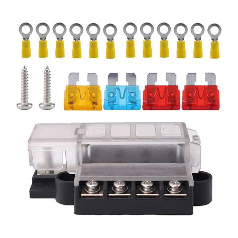 ⚡️Buy Maxbell 4 Circuit Fuse Box 1 in 4 Out 100A Fuse Holder for ...