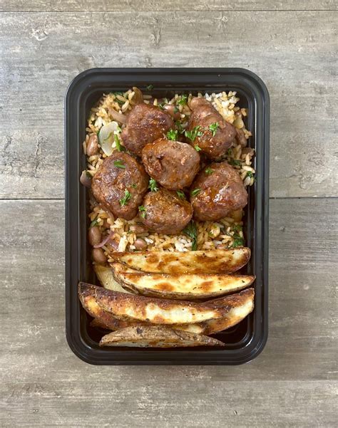 High Calorie BBQ Beef Meatball Meal Prep