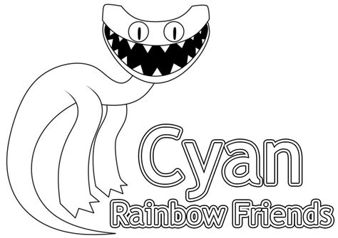 Cyan Rainbow Friends Free coloring page - Download, Print or Color ...