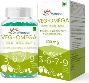 Dr. Morepen Vegan 3-6-7-9 Fatty Acid|500mg|Supports Brain,Joint,Heart ...