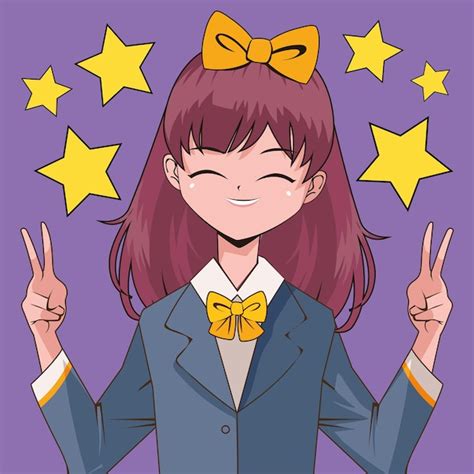Anime funny girl | Premium Vector