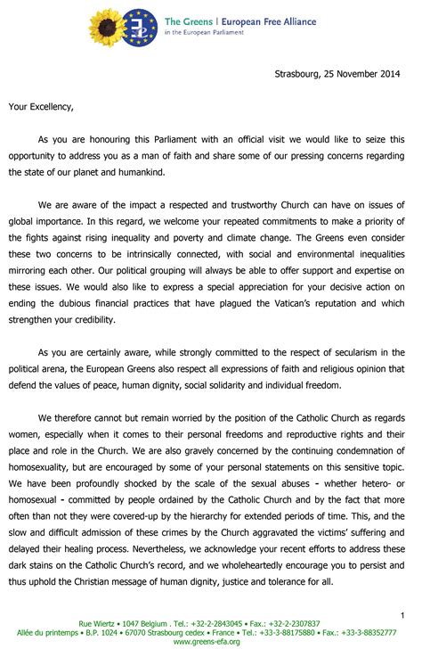 Letter to Pope Francis 25.11.2014. - Davor Škrlec