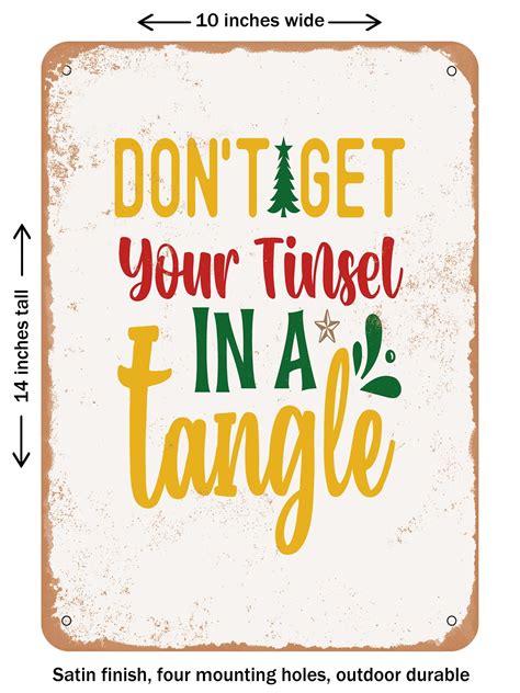DECORATIVE METAL SIGN - Don't Get Your Tinsel In a Tangle - Vintage ...