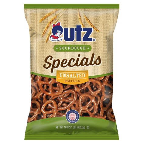 Utz Sourdough Specials Pretzels, Unsalted, 16oz - Family Crafted, Nut ...