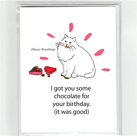 Buy Bad Kitty & Chocolate Birthday Greeting Card Online in India - Etsy