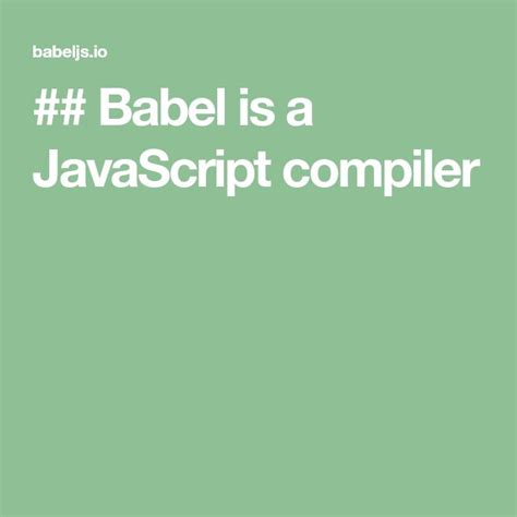 Image result for Babel JavaScript Compiler
