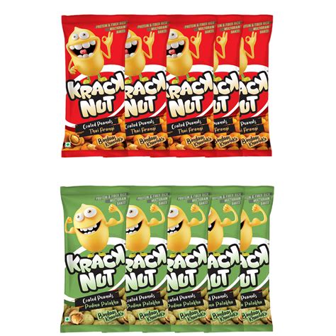 Kracknut Baked Coated Peanuts - Assorted Pack of 10 (25g x 10N) - Thai ...