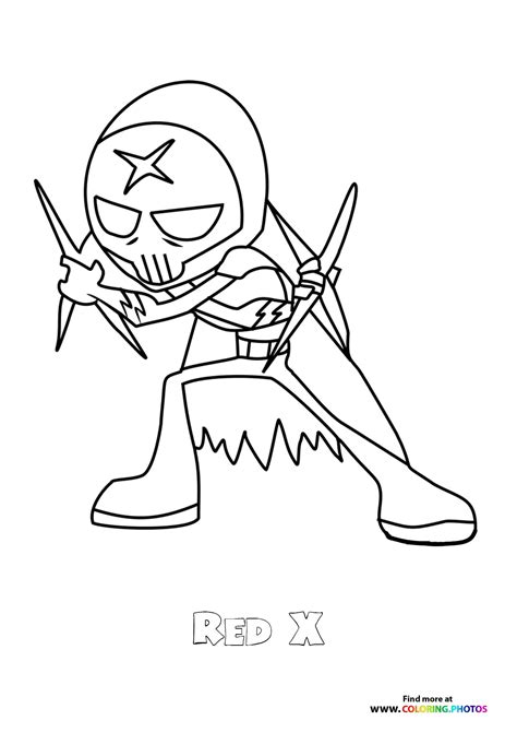 Red X Teen Titans Go - Coloring Pages for kids - who was x in teen titans