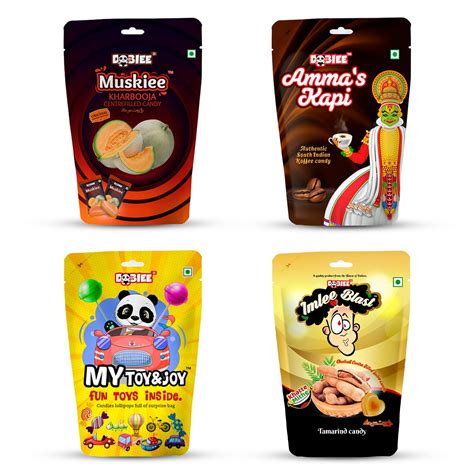 DOBIEE Multi Fruit Flavour Centre Filled Candies Combo of 4 Assorted ...