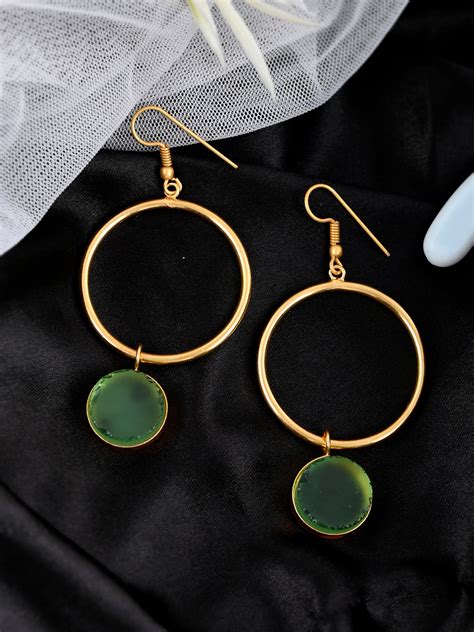 Buy Gold Toned Circular Western Drop Earrings for Women Online at ...