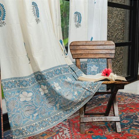 Buy Urban Space 100% Malmal Cotton Curtains 7 feet Set of 2 for Door ...