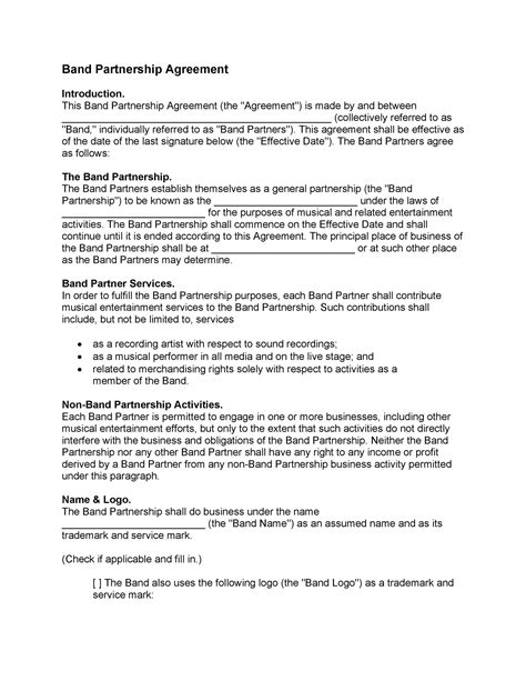 Partnership Agreement Form 的图像结果