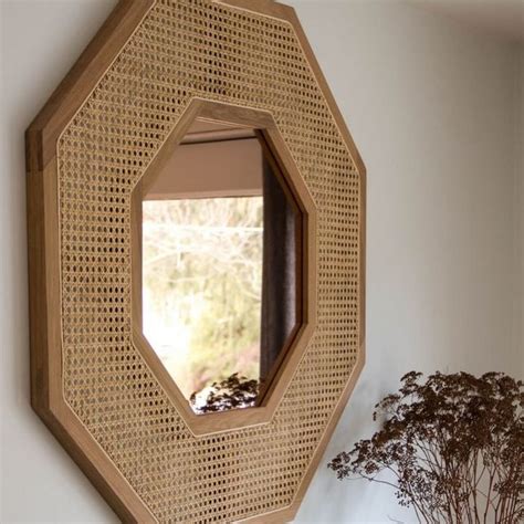 Buy Javes Solid Mango Wood & Rattan Mirror at Nismaaya Decor