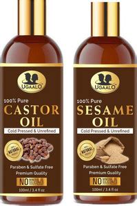 Ugaalo Cold Pressed Castor Oil And Sesame Oil For Hair Growth Hair Oil ...