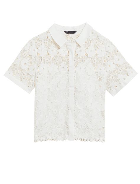 Buy Lace Collared Short Sleeve Shirt at Marks & Spencer
