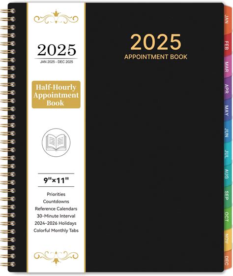 Agenda de citas 2025 – Agenda 2025 grande 9 x 11 pulgadas, planificador ...