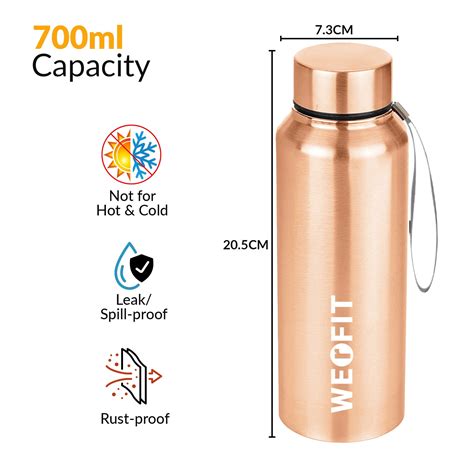 WErFIT Steel Water Bottle 700 ml - Perfect for Sports, Hiking, Gym ...