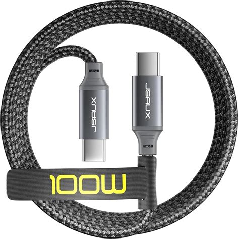 JSAUX 100W/5A Type c to Type c Cable Fast Charging [10Ft] 480Mbps Data ...