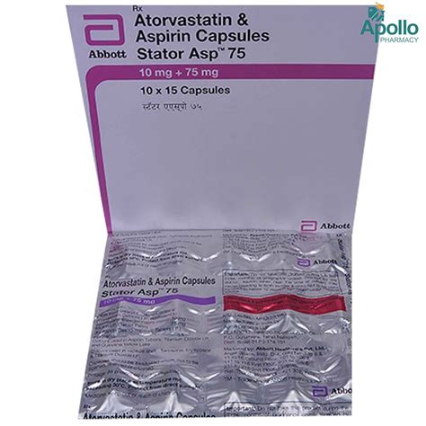 Stator Asp 75 Capsule 15's Price, Uses, Side Effects, Composition ...