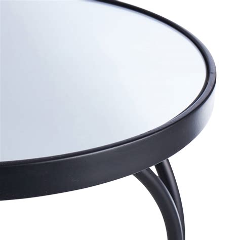 Colton Mirrored-Top Accent Table Black | At Home